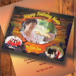 Happy Birthday Mum Sunset 2584 Card<br><div class="desc">Painting "Sunset Plaza Marina 2584" Collection Stand out with custom folded birthday card for Mum. Customise with your text and turn this flat card into something special. The design created from my painting “Sunset Plaza Marina 2584” captures a vibrant sunset with streaks of orange and red colours filling the sky,...</div>