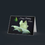 Happy Birthday Mum White Rosebud Flower  Card<br><div class="desc">Mum - For all that you've done, for all you're yet to do, Thank You Mum, I Love You Birthday Card with a stunning white rosebud with lingering raindrops flower photography by Susan. You can change or add any text you like. This image is available on many products in my...</div>