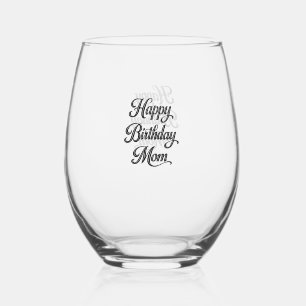 happy birthday mum wine glass