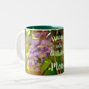 Happy Birthday Mum Wisteria Flower Two-Tone Coffee Mug