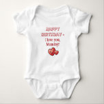 Happy Birthday Mummy, Mother's Day Gift, Custom    Baby Bodysuit<br><div class="desc">This customisable baby bodysuit is the perfect gift from baby to mummy on her birthday or first Mother's Day. In neutral colours for baby girl or baby boy. Dress your little one in style and melt mum's heart with this adorable personalised baby bodysuit. A sweet surprise from baby for Mummy's...</div>