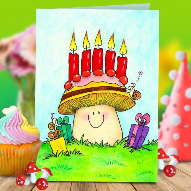 Happy Birthday Mushroom greeting card (Creator Uploaded)