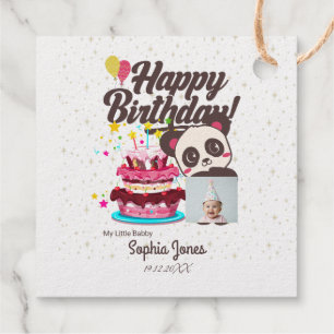 Happy Birthday, My Baby - Custom Photo/ Name/DOB Favour Tags