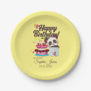 Happy Birthday, My Baby - Custom Photo/ Name/DOB Paper Plate