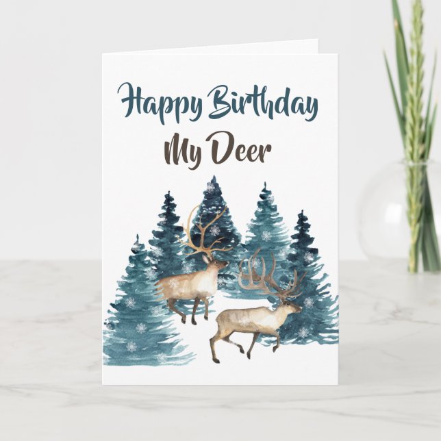 Happy Birthday My Deer Card (Front)