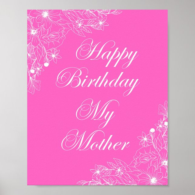 Happy Birthday my mother Poster (Front)