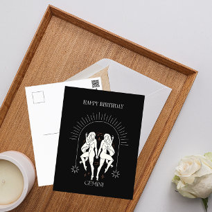 Happy Birthday Mystic Gemini Zodiac Horoscope Postcard