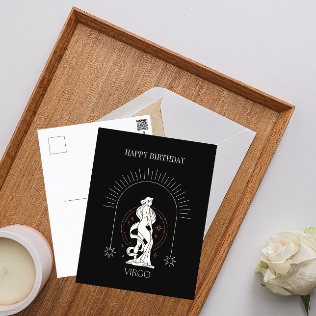 Happy Birthday Mystic Virgo Zodiac Horoscope Postcard (Happy Birthday Mystic Virgo Zodiac Horoscope Postcard)