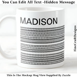 Happy Birthday & Name Hidden Message 093B Coffee Mug