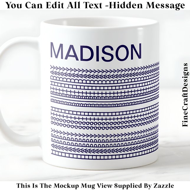 Happy Birthday & Name Hidden Message 093Bl Coffee Mug (Creator Uploaded)