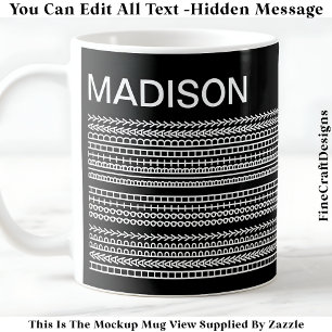 Happy Birthday & Name Hidden Message 093W Coffee Mug