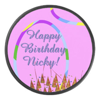 Happy Birthday Name Hockey Puck