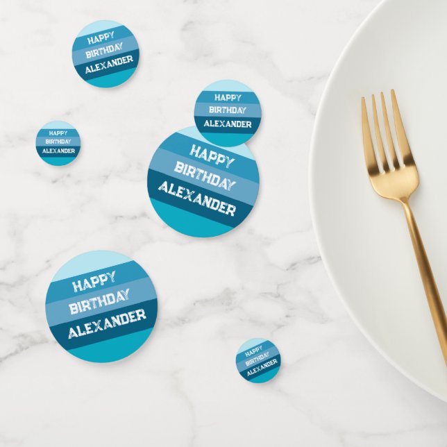 Happy Birthday Name Template Paper Plate Confetti (Group)