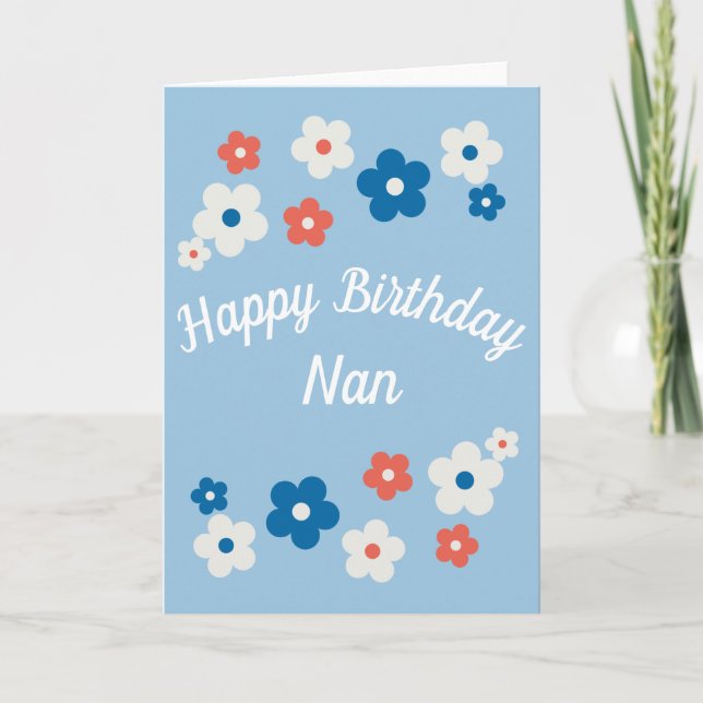 Happy Birthday Nan- Pretty Floral Birthday Card (Front)