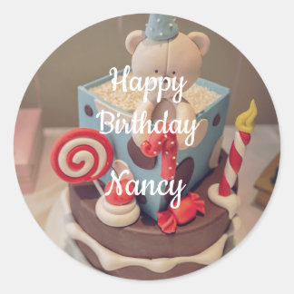 Happy birthday Nancy Classic Round Sticker