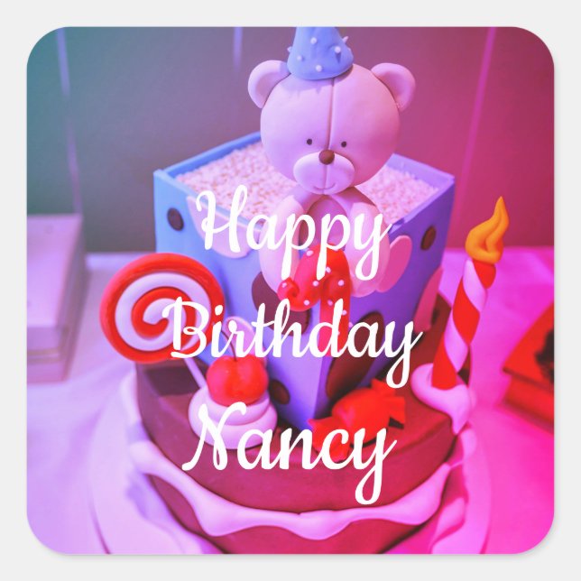 Happy birthday Nancy Square Sticker (Front)