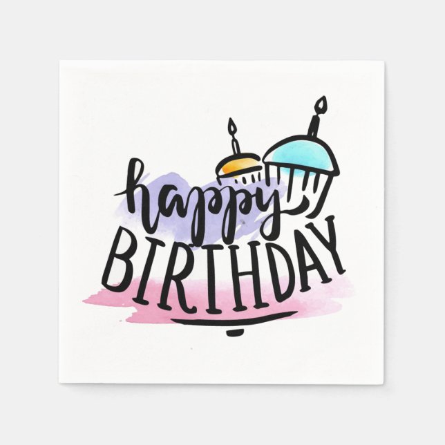 Happy Birthday  Napkin (Front)