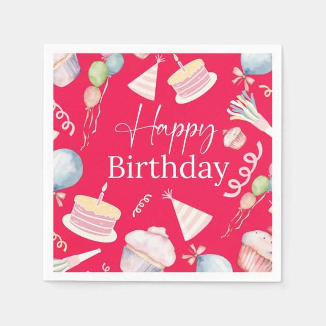 Happy Birthday  Napkin (Front)