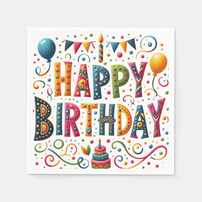 Happy Birthday Napkin (Front)