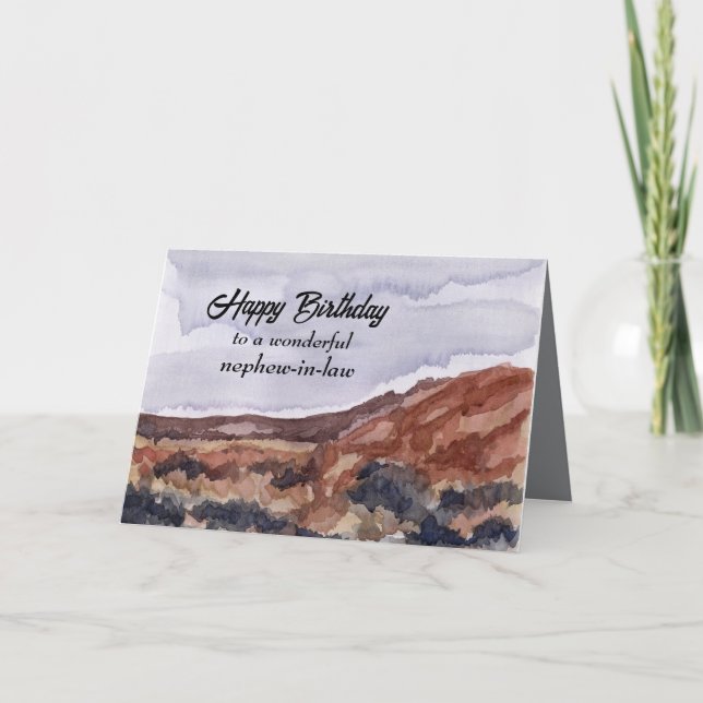 Happy Birthday Nephew In Law Desert Landscape  Card (Front)