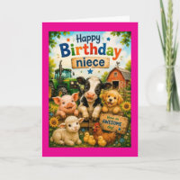 Happy Birthday Niece Farm Animals
