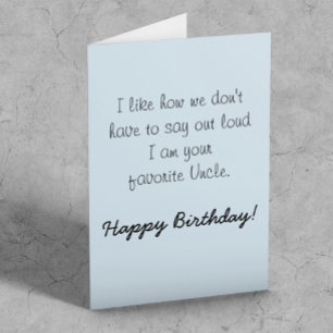 Happy Birthday Niece From Uncle Humour Funny Card