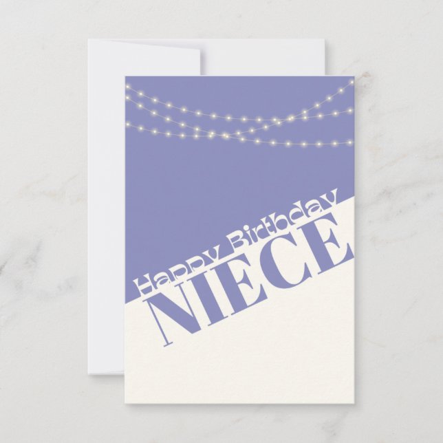 Happy Birthday Niece Modern Minimal Card (Front)