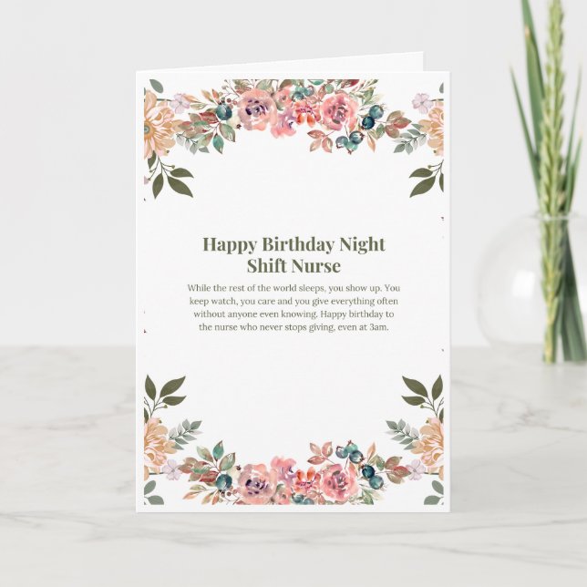 Happy Birthday Night Shift Nurse Card (Front)