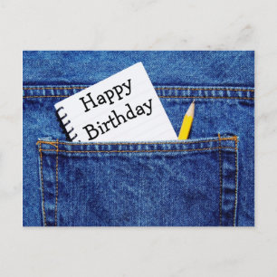 Happy Birthday Notebook in Pocket Postcard