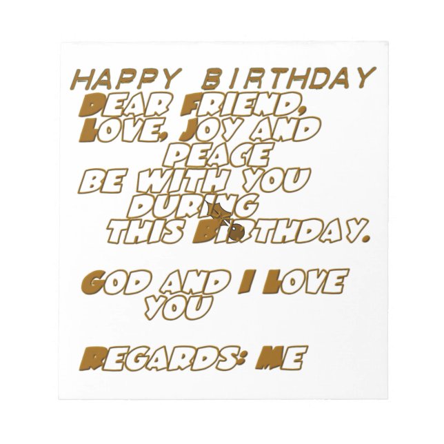 Happy Birthday Notepad (Front)
