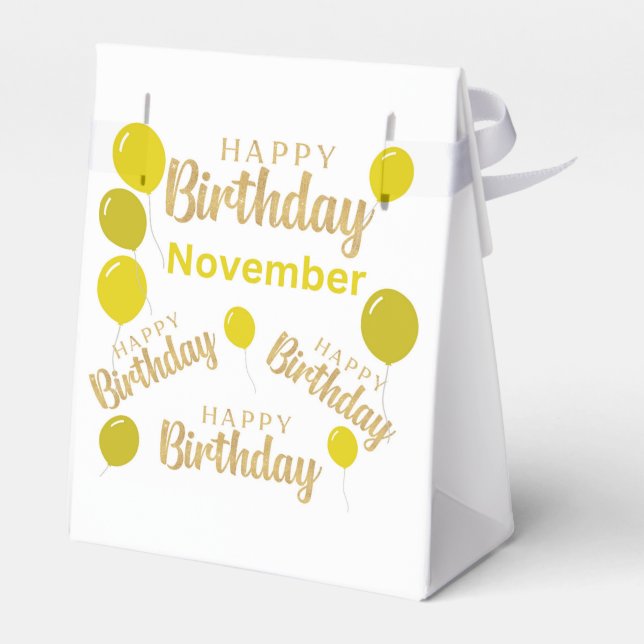 Happy birthday November birthdays Favour Box (Back Side)