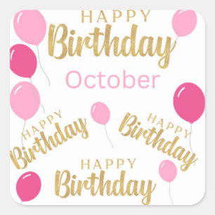 Happy birthday October Birthdays Sticker