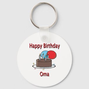 Happy Birthday Oma German Grandma Birthday Design Key Ring