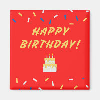 Happy birthday on red