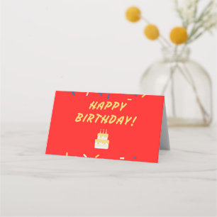 Happy birthday on red place card