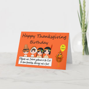 Happy Birthday On Thanksgiving Greeting Card