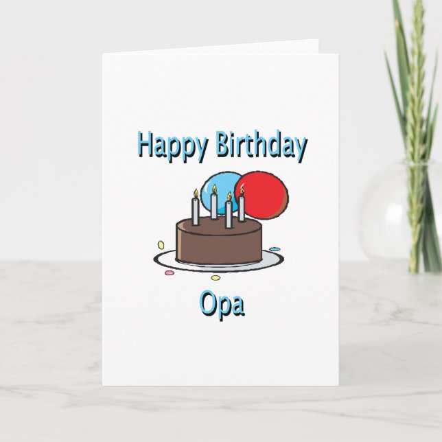 Happy Birthday Opa German Grandpa Birthday Design Card (Front)
