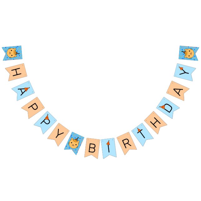 Happy Birthday Orange Cat Bunting (All)