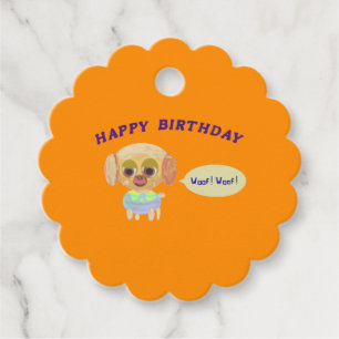 Happy Birthday Orange Favour Tags