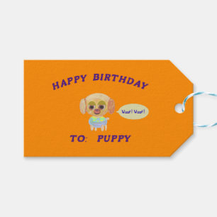 Happy Birthday Orange Gift Tags