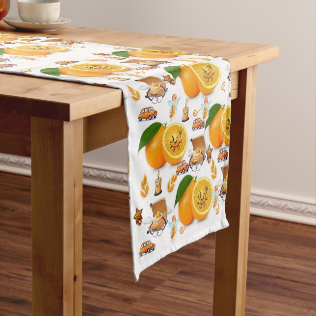 Happy Birthday Oranges Cake Table Runner (In Situ)