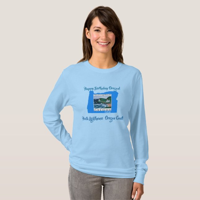 Happy Birthday Oregon! Long Sleeve Top (Front Full)