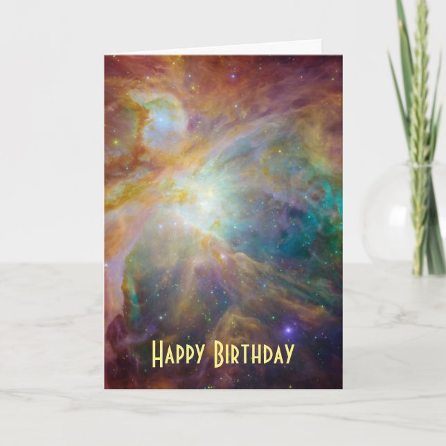 Happy Birthday - Orion Nebula Astronomy Photo Card (Front)