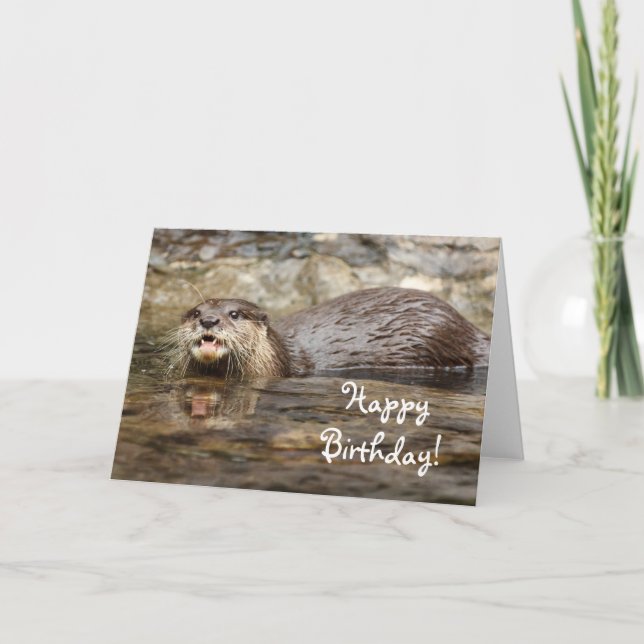 Happy birthday otter Greeting card (Front)