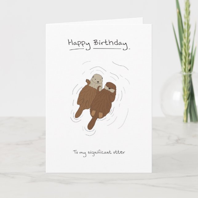 Happy Birthday -  Otters Card (Front)