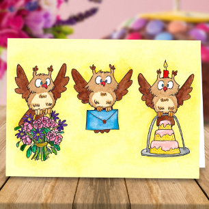 Happy Birthday Owls by Nicole Janes Card
