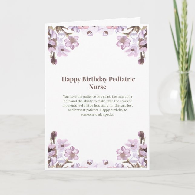 Happy Birthday Paediatrics Nurse Card (Front)