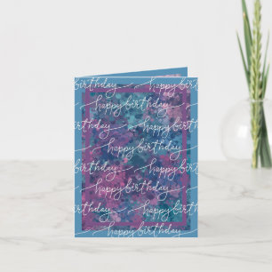 Happy Birthday Paint Splatter Blue Purple neutral Card