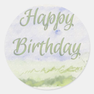 Happy Birthday (Painted) Classic Round Sticker
