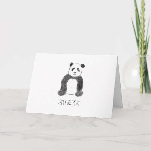 Happy birthday panda  holiday card (Front)